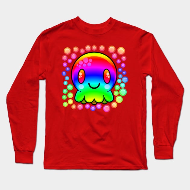 Rainbow Octopus Long Sleeve T-Shirt by RD Doodles